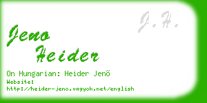 jeno heider business card